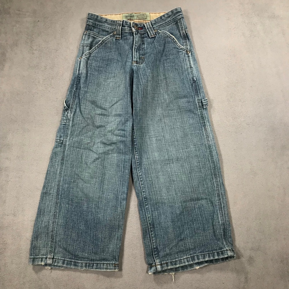 Lee Dungarees Boys Baggy Carpenter Jeans Y2K Wide Leg Skate Blue Denim 25x21.5